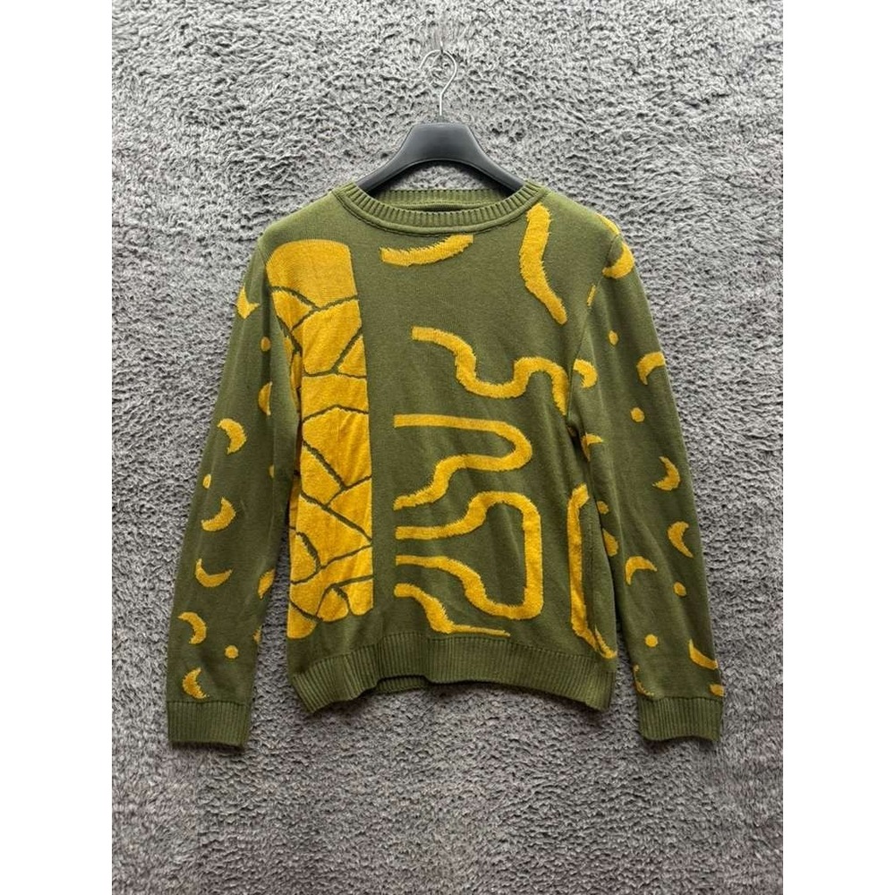 Pay's Abstract Cotton-Blend‎ Knitted Pullover Sweater Multicolor Mens Size S-M